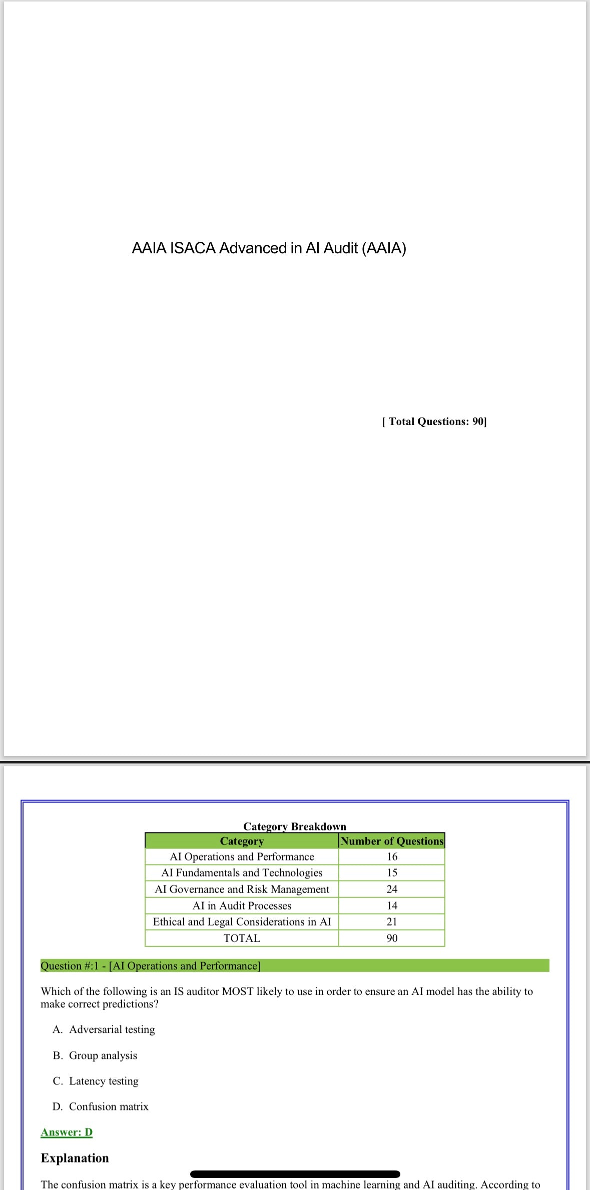 AAIA Past Exam Questions (Exam Dump)